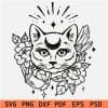 Floral Celestial Cat SVG