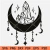 Magical Crystal Inside Moon SVG,