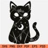 Mystical Black Cat SVG