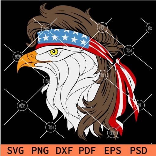 Patriotic eagle with US Flag Head Bandana SVG