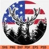 Patriotic Buck In Pine tree forest SVG