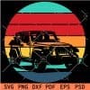 Vintage Jeep inside Retro Circle SVG
