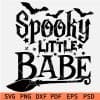 Spooky Little Babe Broom and Bats SVG