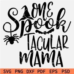 , On Spooktacular Mama Spider and Bat SVG,