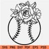 Floral Baseball Ball SVG