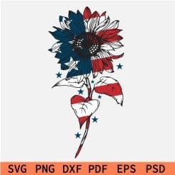 Patriotic Sunflower SVG