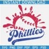 Phillies Baseball Ball Splash SVG