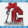  Cardinals Cheer horn with Bow SVG