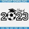 Class of 2023 Soccer ball with graduation hat SVG