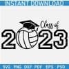 Class of 2023 Volleyball with graduation hat SVG