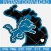 Detroit Lion in Michigan State map SVG