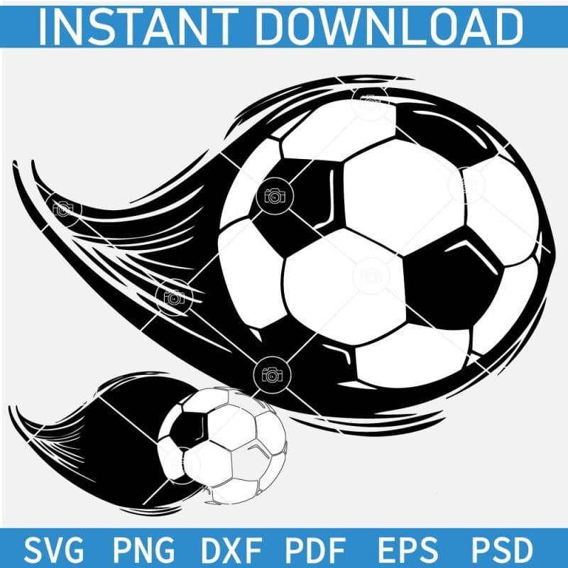 Soccer Ball Moving with Speed SVG, Soccer Ball In Motion SVG, Layered