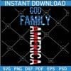 God Family America Cross SVG