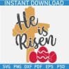He is Risen Cross and Eggs SVG