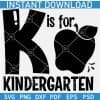 K is for Kindergarten Apple SVG
