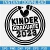 Kinder graduate 2023 Pencil and Heart Symbol SVG