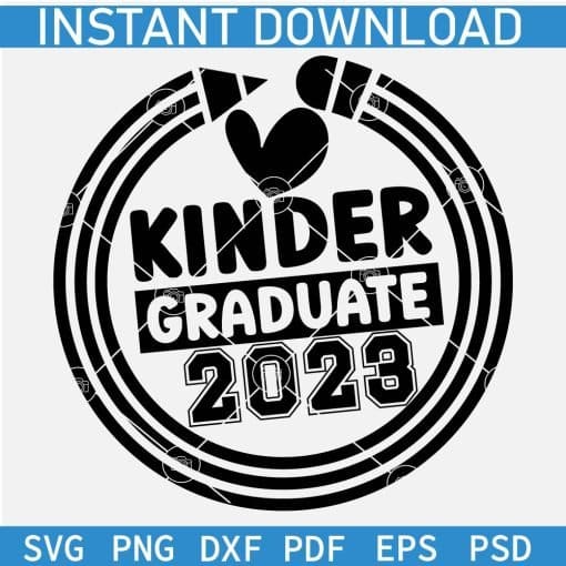 Kinder graduate 2023 Pencil and Heart Symbol SVG