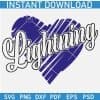 Tampa Bay Lightning Sports in Grunge Heart Symbol SVG