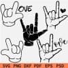Hand Love Sign Bundle SVG