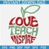 Love Teach Inspire Apple Layered SVG