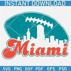 Miami City With Football Ball SVG