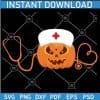 Halloween Pumpkin with Nurse Hat and Stethoscope SVG