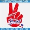 Braves Sports Peace Sign Baseball SVG