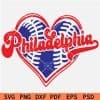 Philadelphia Through Heart symbol Baseball Ball SVG