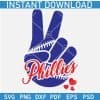 Phillies Sports Peace Sign Baseball SVG