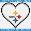 Steelers Logo Inside Heart Symbol SVG