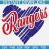 Rangers Sports Inside Scribble Heart Symbol SVG