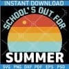 Schools out for summer Retro circle SVG