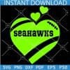 Seahawks Heart Symbol Football Ball SVG