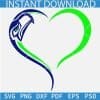 Seahawks Heart Symbol Outline SVG