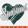 Spartans Sports Inside Scribble Heart Symbol SVG