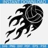 Volleyball Ball flames SVG