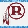 Redskin R with Feather SVG