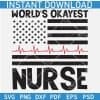 Worlds Okayest Nurse Distressed Flag