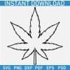Weed Leaf Outline SVG