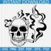 Skull Smoking Weed SVG