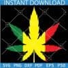 Rasta Color Weed Leaf SVG