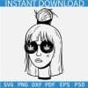 Girl with Weed Leaf sunglasses SVG