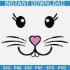 Easter Bunny Face SVG, Rabbit Face SVG
