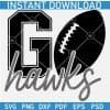Go Hawks Football Ball SVG