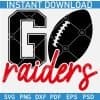 Go Raiders Football Ball SVG