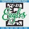Leopard prints Letter E eagles Sports SVG