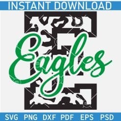 Leopard prints Letter E eagles Sports SVG