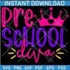 Pre School Diva with Crown SVG,