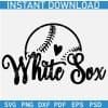 White Sox Baseball Ball with Love symbol SVG