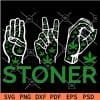 Stoner Peace Sign Hand Marijuana SVG